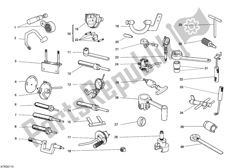 Todas las partes para Herramientas De Servicio De Taller, Motor de Ducati Sportclassic GT 1000 USA 2008